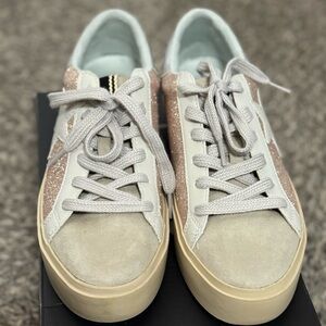 ShuShop Women's Sneakers in Pink Glitter and Cream